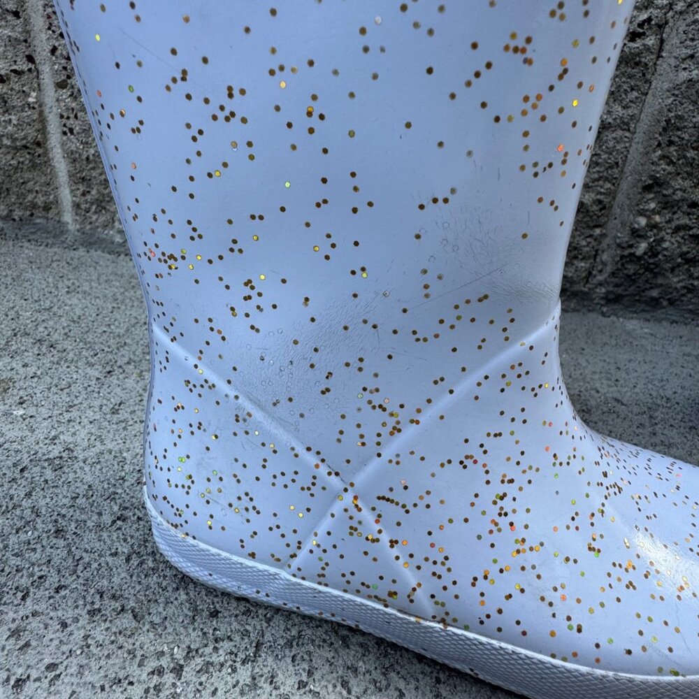 HUNTER Kids First Giant Glitter Rain Boots Girls 13 EU 31 Purple Gum Boot - Picture 6 of 10